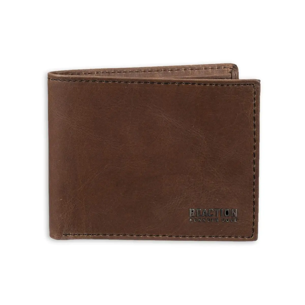 Kenneth Cole Reaction Men`s Leather Bifold Wallet Tan One Size Size Tan