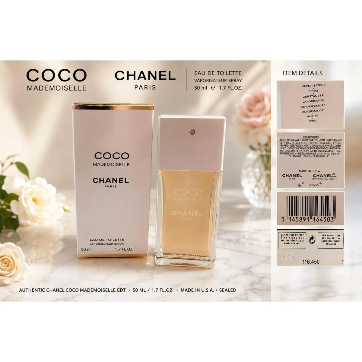 Chanel Coco Mademoiselle Eau de Toilette 50ml 1.7oz Spray Fragrance