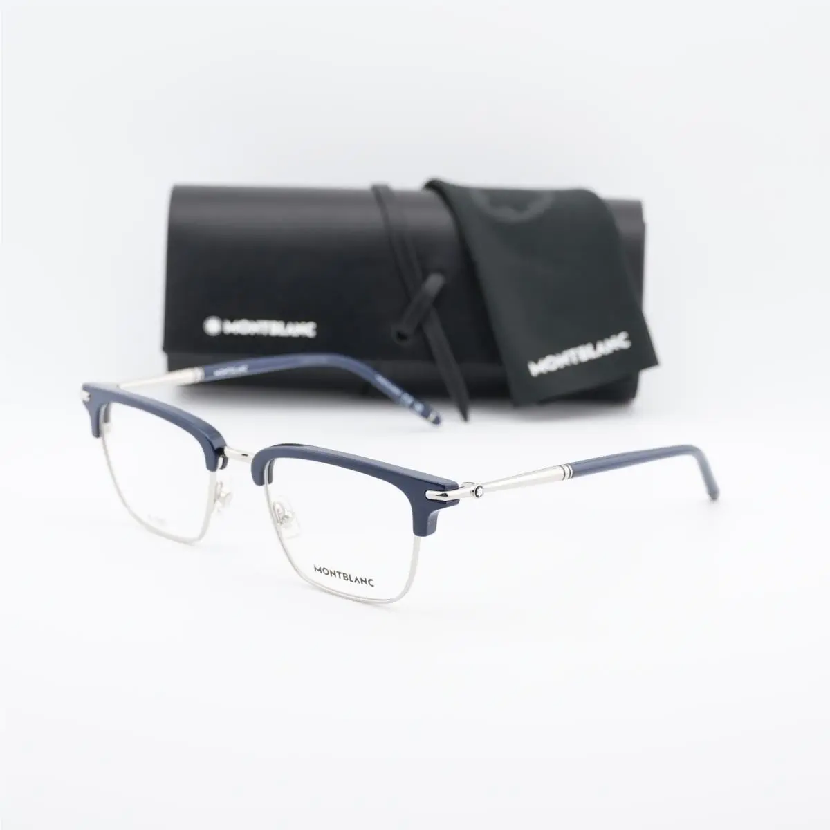 Montblanc MB0243O 002 Blue/silver 52mm Eyeglasses