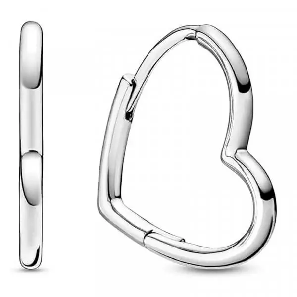 Asymmetrical Heart Hoop Earrings 298307C00 by Pandora