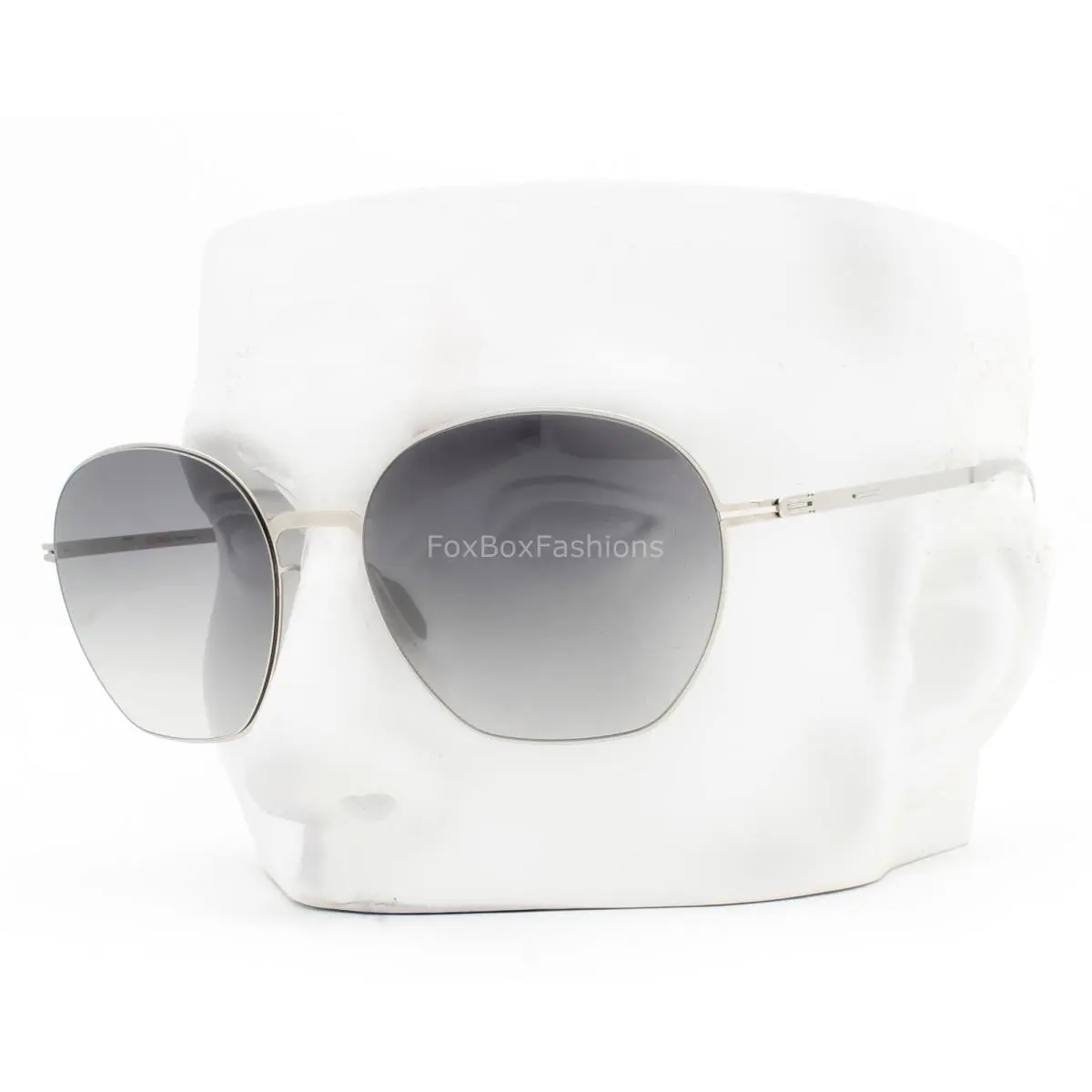 Ic Berlin Kusi Sunglasses Glasses Shiny Chrome Silver Gray Gradient with Case