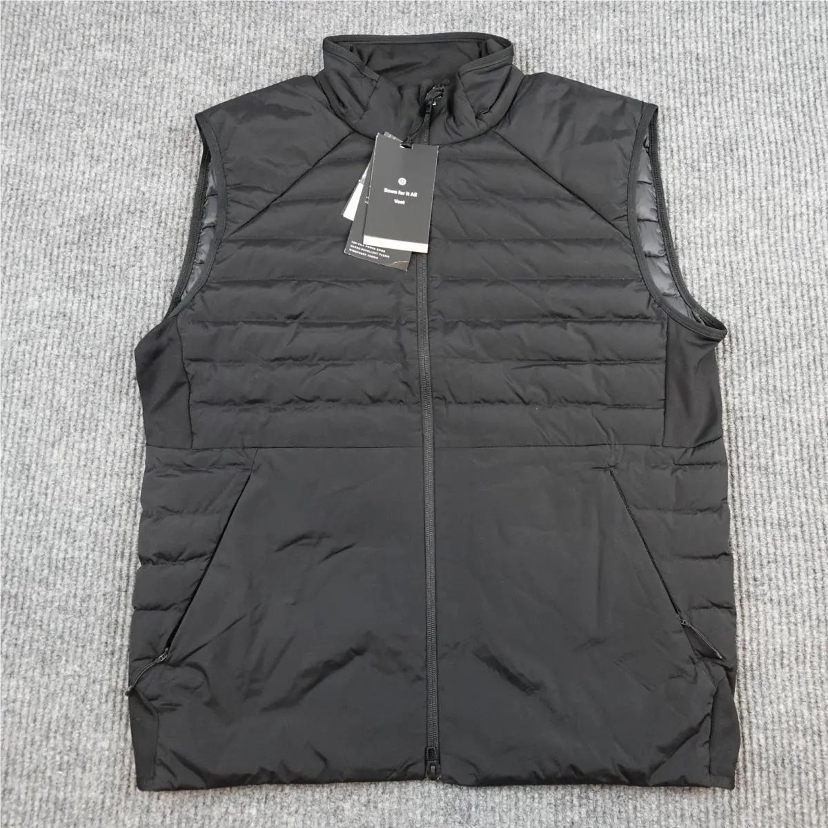 Lululemon Down For It All Vest Mens Large Black Full Zip Insulated Puffer
