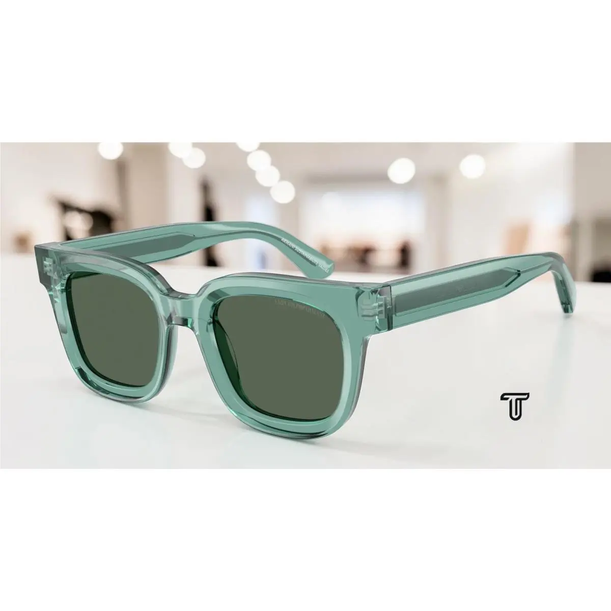 EA4271 636571 Transparent Green Dark Green 47mm Womens Sunglasses by Emporio Armani