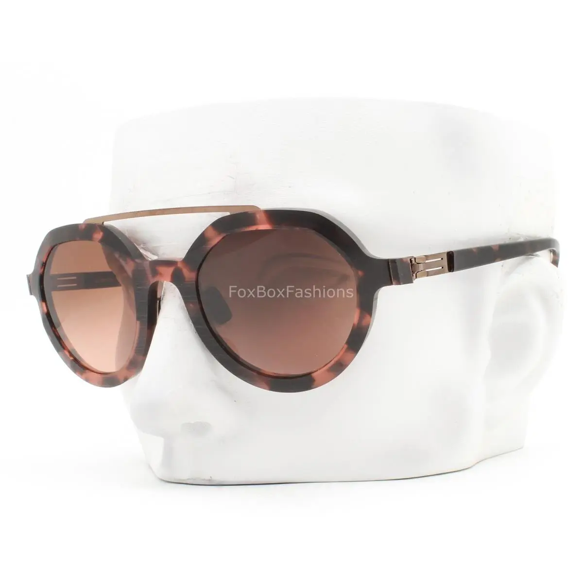 Ic Berlin Edison Sunglasses Glasses Matte Brown Pink Havana Copper with Case