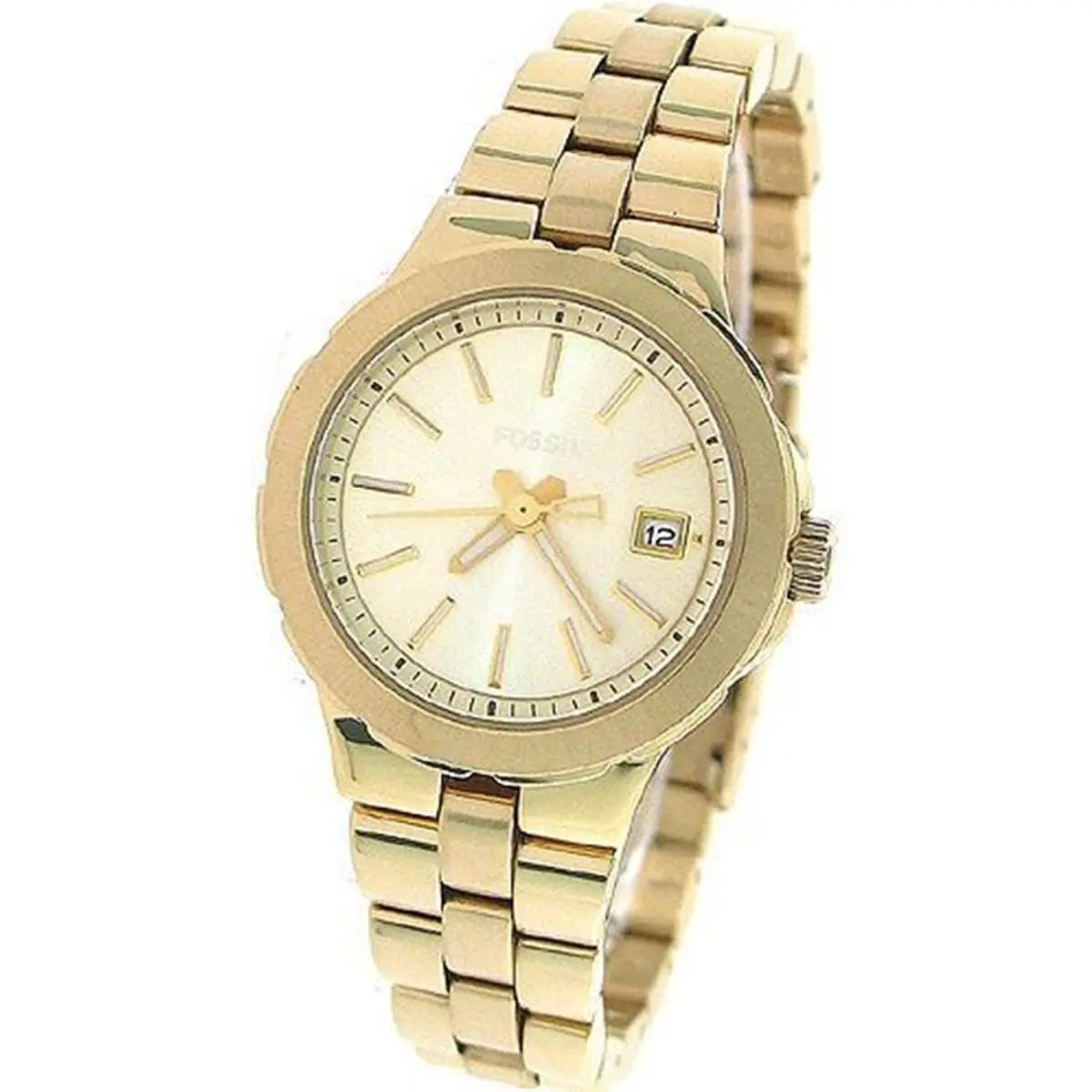 Fossil AM4408 Ladies Date Display Quartz Gold Dial