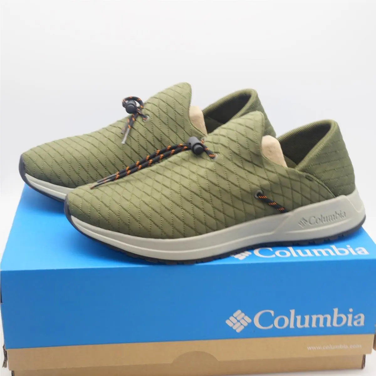 Columbia Men`s 10.5 Wildone Moc Slip On Sneakers Shoes Persimmon Green