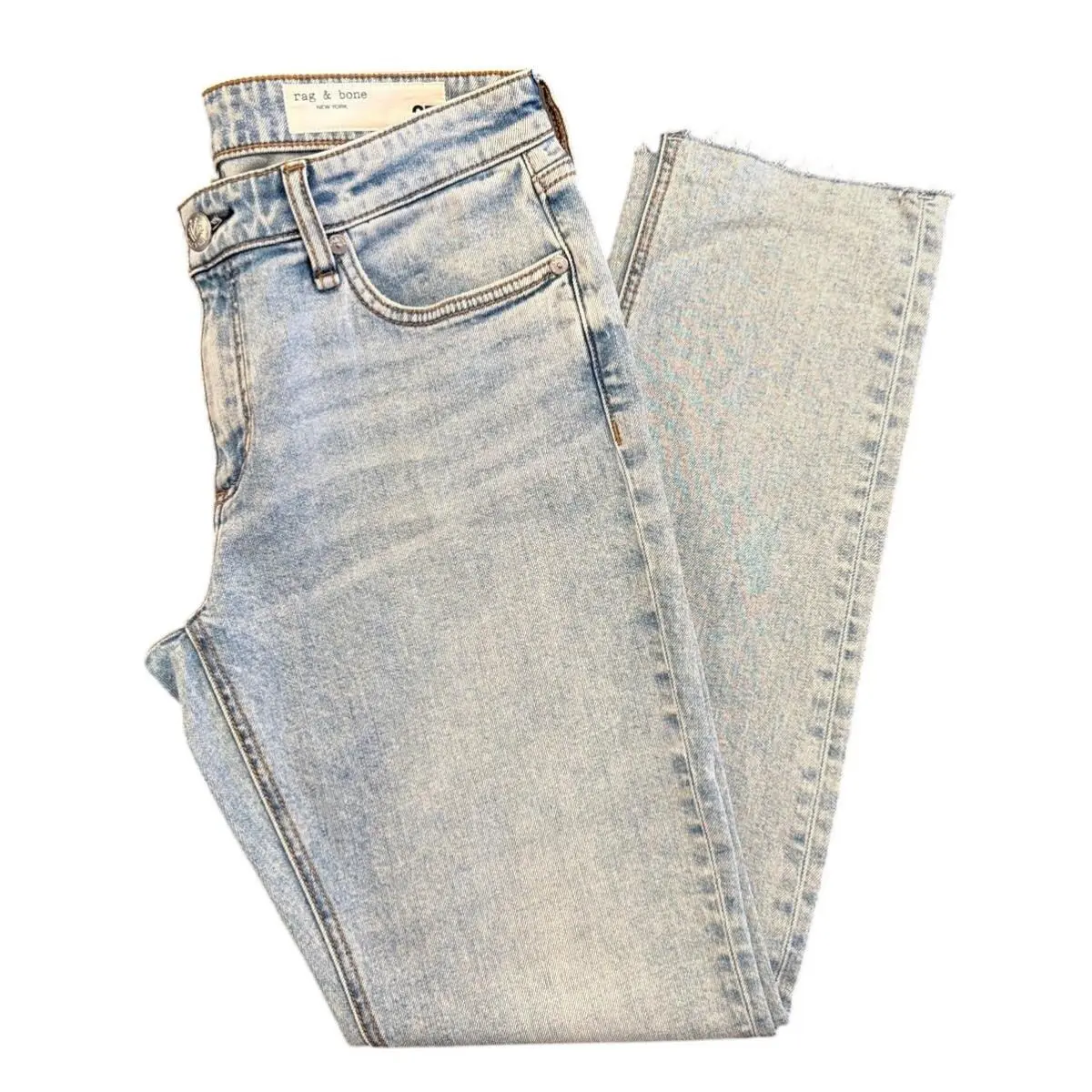 Rag Bone Dre Low-rise Slim Boyfriend Jeans Light Wash Women`s Size 27