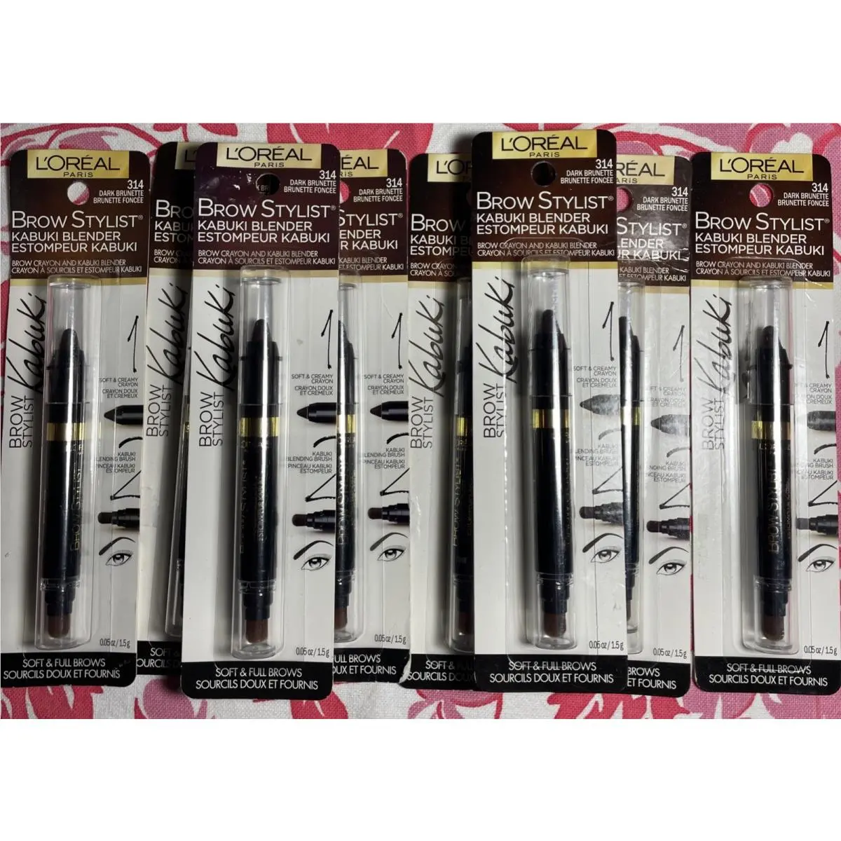 8 Loreal Paris 314 Dark Brunette Brow Stylist Kabuki Blender Eyebrow Makeup Nip