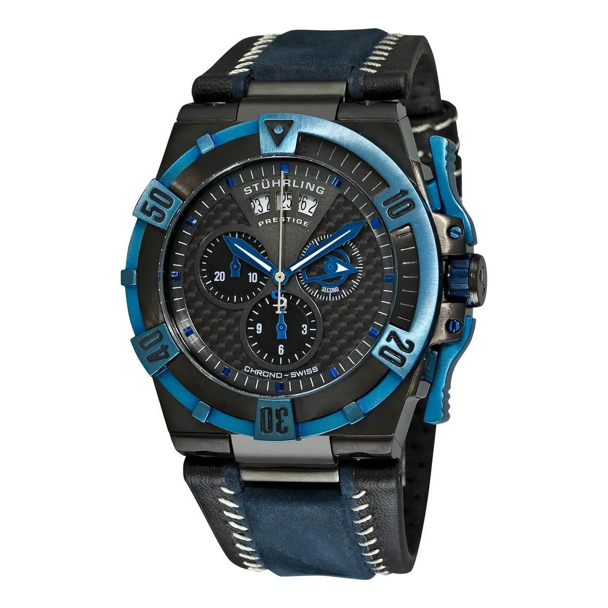 Stuhrling Prestige 220ML 332L8C1 Midnight Falcon Swiss Chronograph Mens Watch