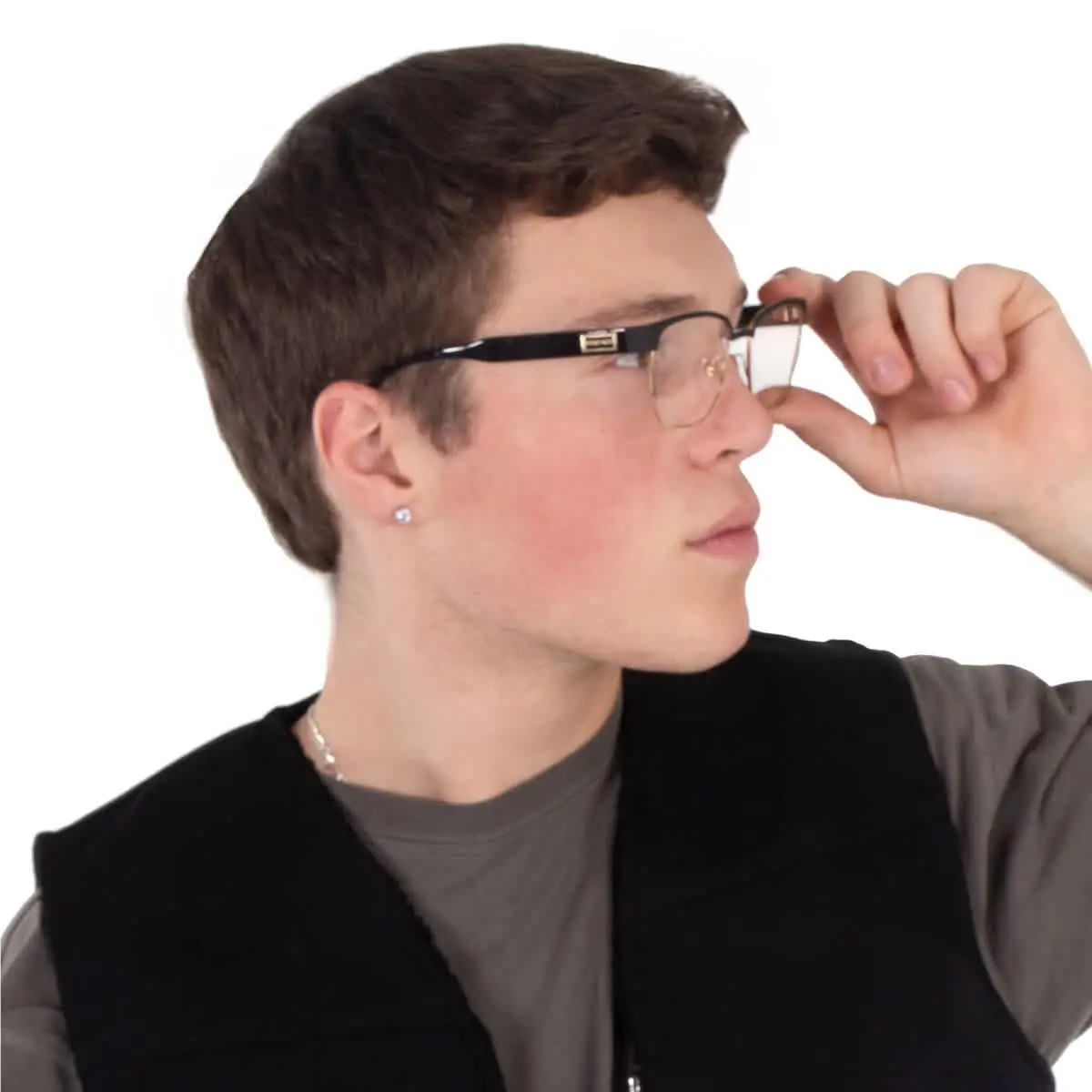 Versace Demo Oval Men`s Eyeglasses VE1264 1436 54 VE1264 1436 54