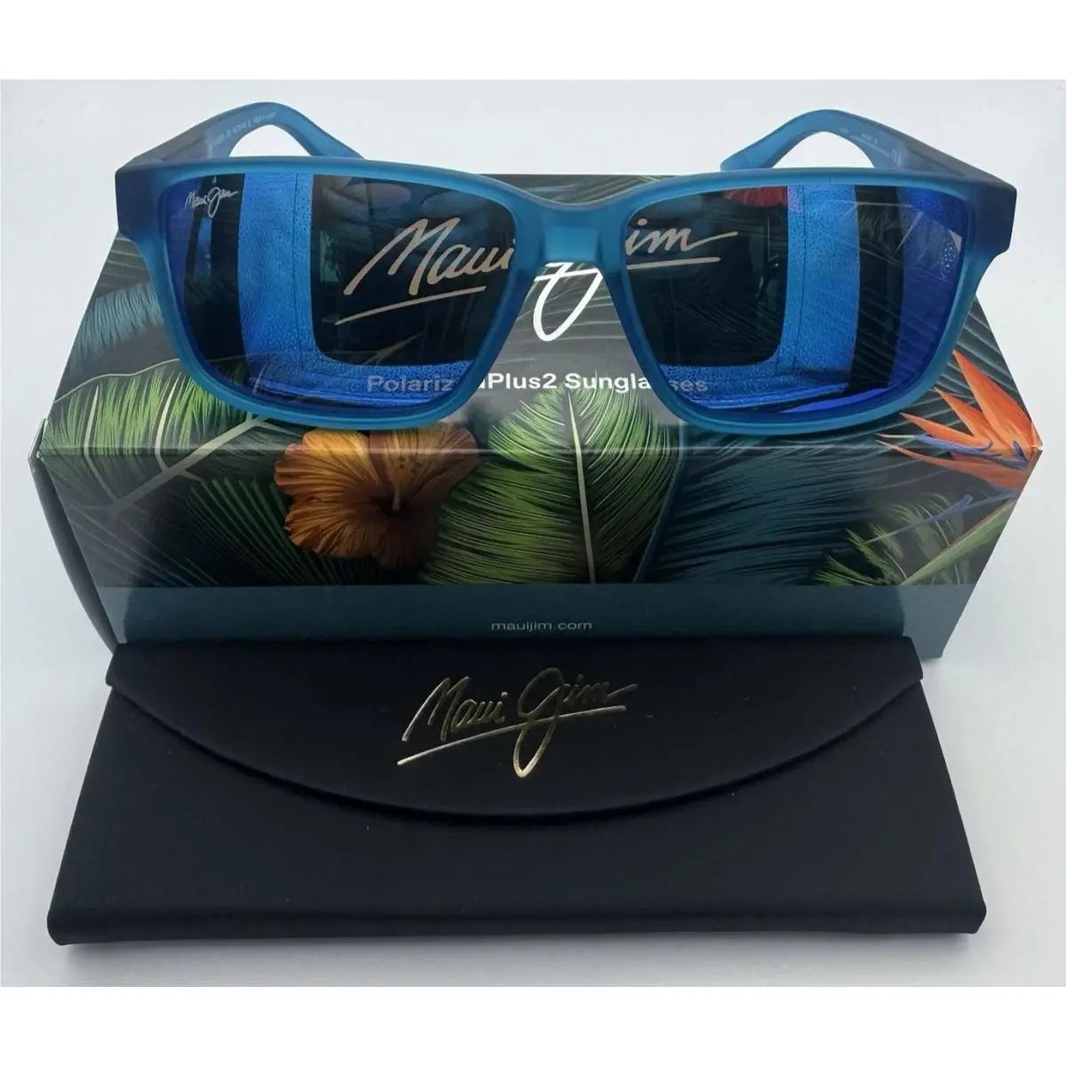 Maui Jim B688-03 Kuniahi Af - Matte Transparent Blue / Blue Hawaii Lens