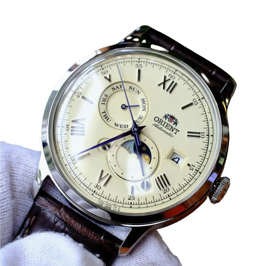 Orient Bambino Automatic Day Date Display Men`s Watch RN-AK0803Y