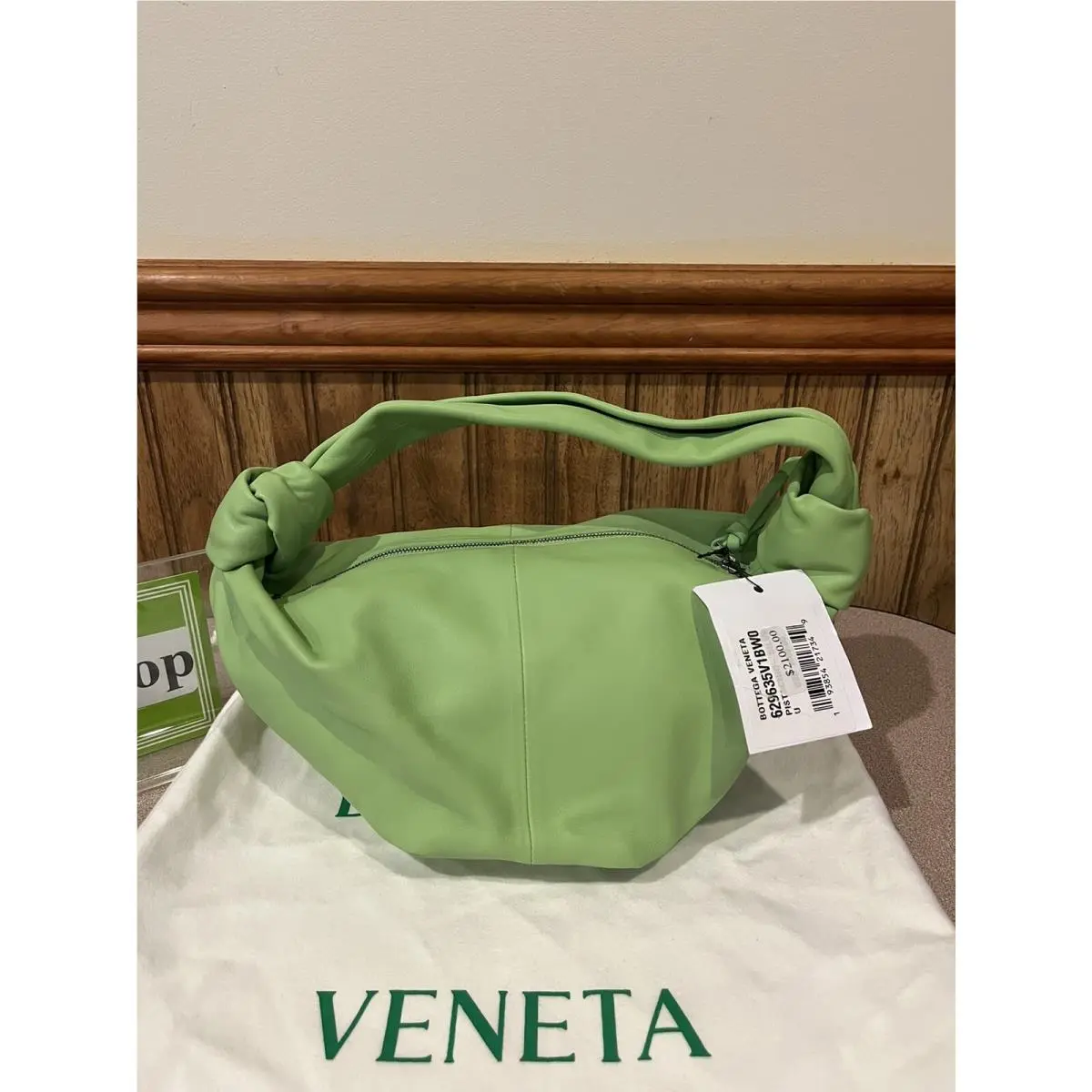 Bottega Veneta Double Knot Mini Top Handle Bag Green Pistachio Italy