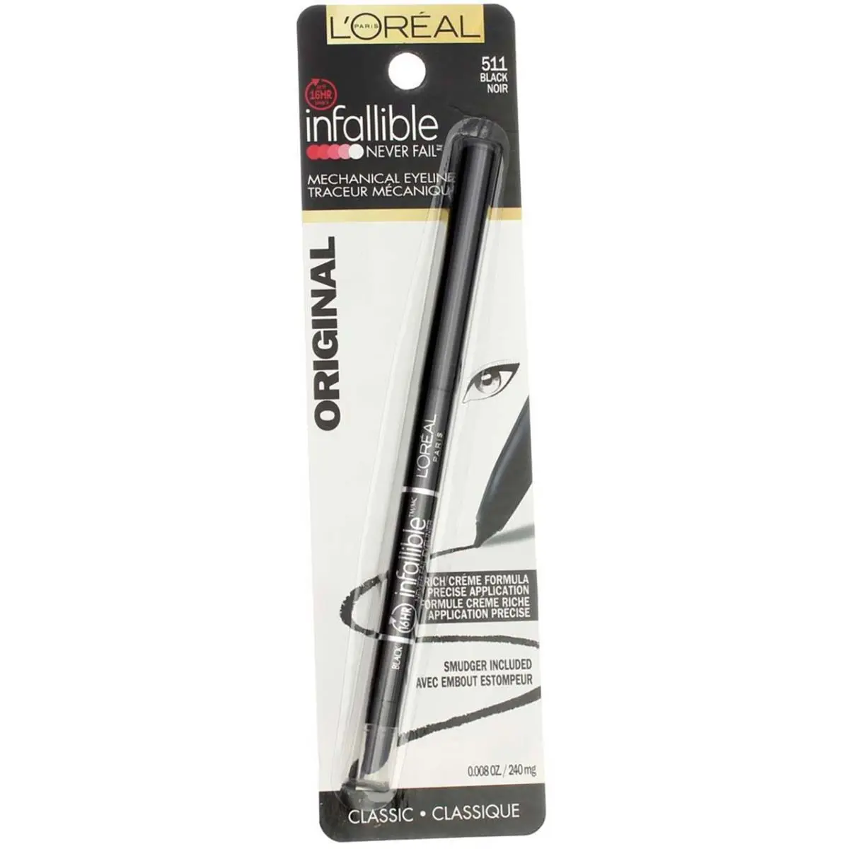 4 Pack L`oreal Paris Infallible Mechanical Eyeliner Black 511 0.008 oz