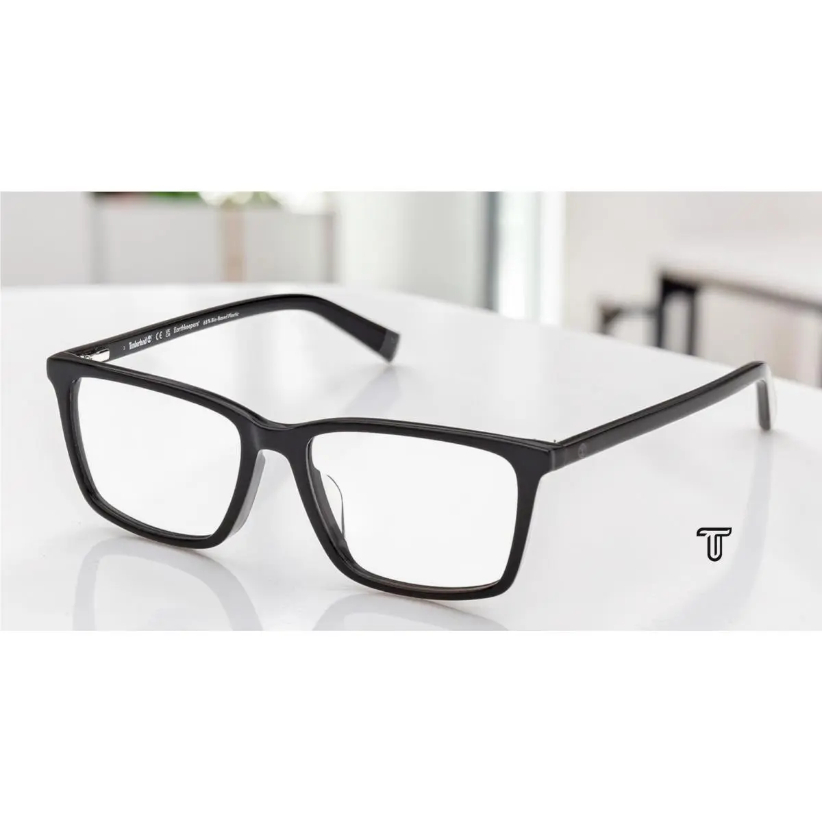 Timberland TB50095 H 001 Acetate Shiny Black 53 mm Men`s Eyeglasses