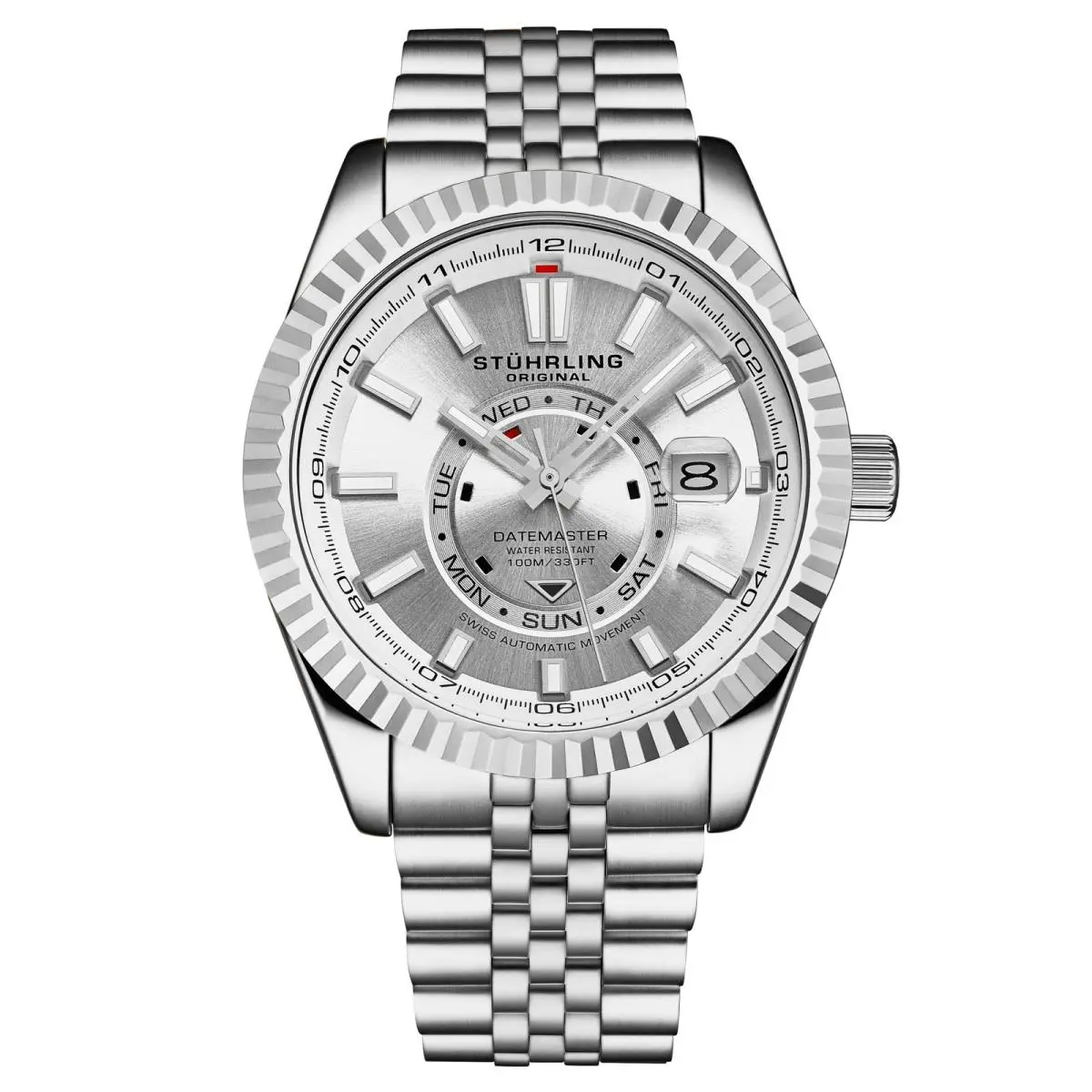 Stuhrling 1020 04 Datemaster Automatic Classic Date Stainless Steel Mens Watch by Stührling