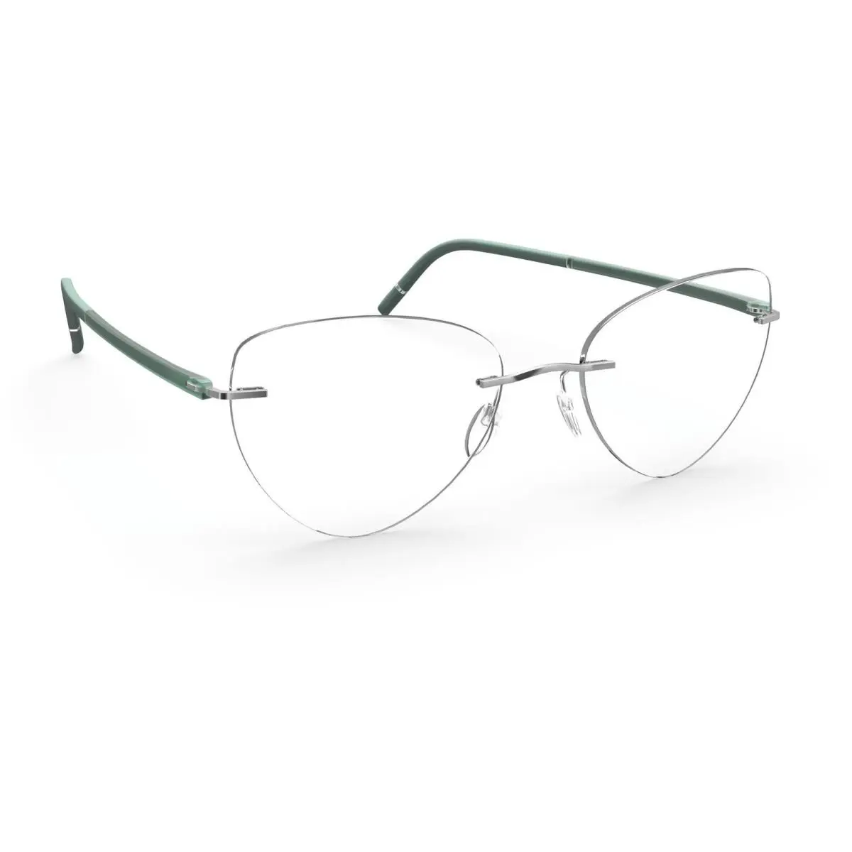 The Wave Demo Rimless 5567 Eyeglasses Chassis 7110 Silver Ocean by Silhouette