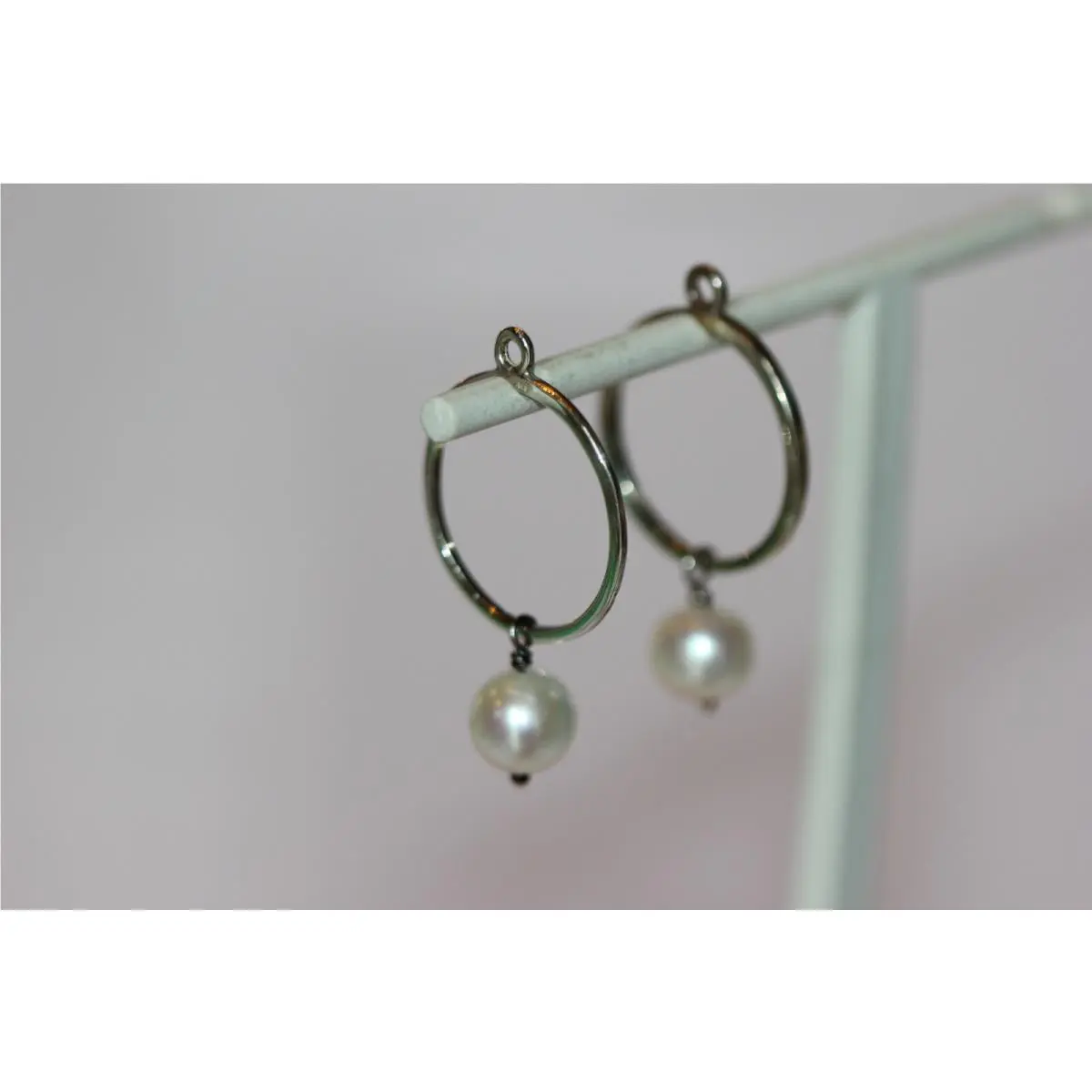 Pandora Pearl Drop Dangle Earrings Compose 290613P Retired Box Sterling Silver