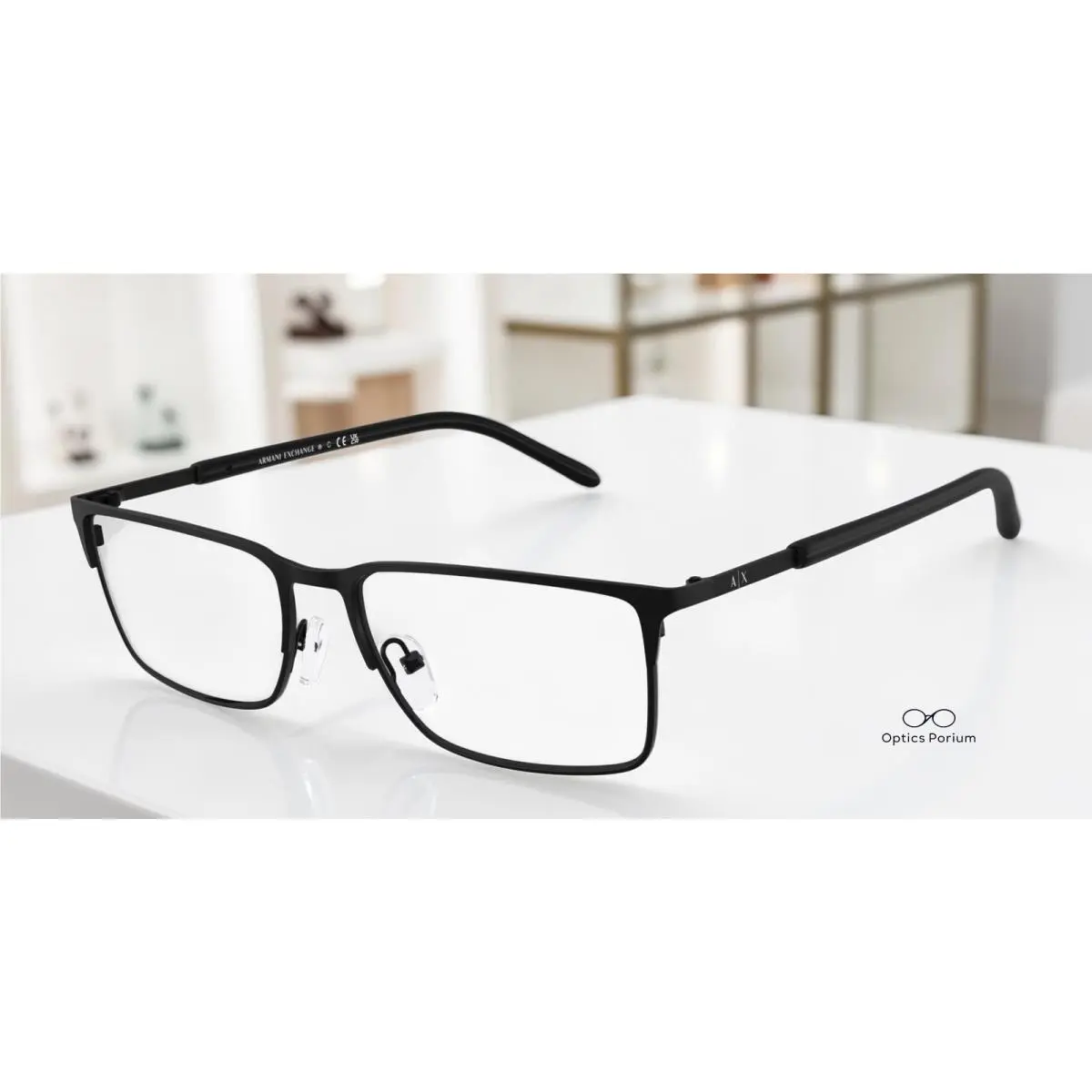 Armani Exchange AX1073 6000 Matte Black Demo Lens 56 mm Men`s Eyeglasses