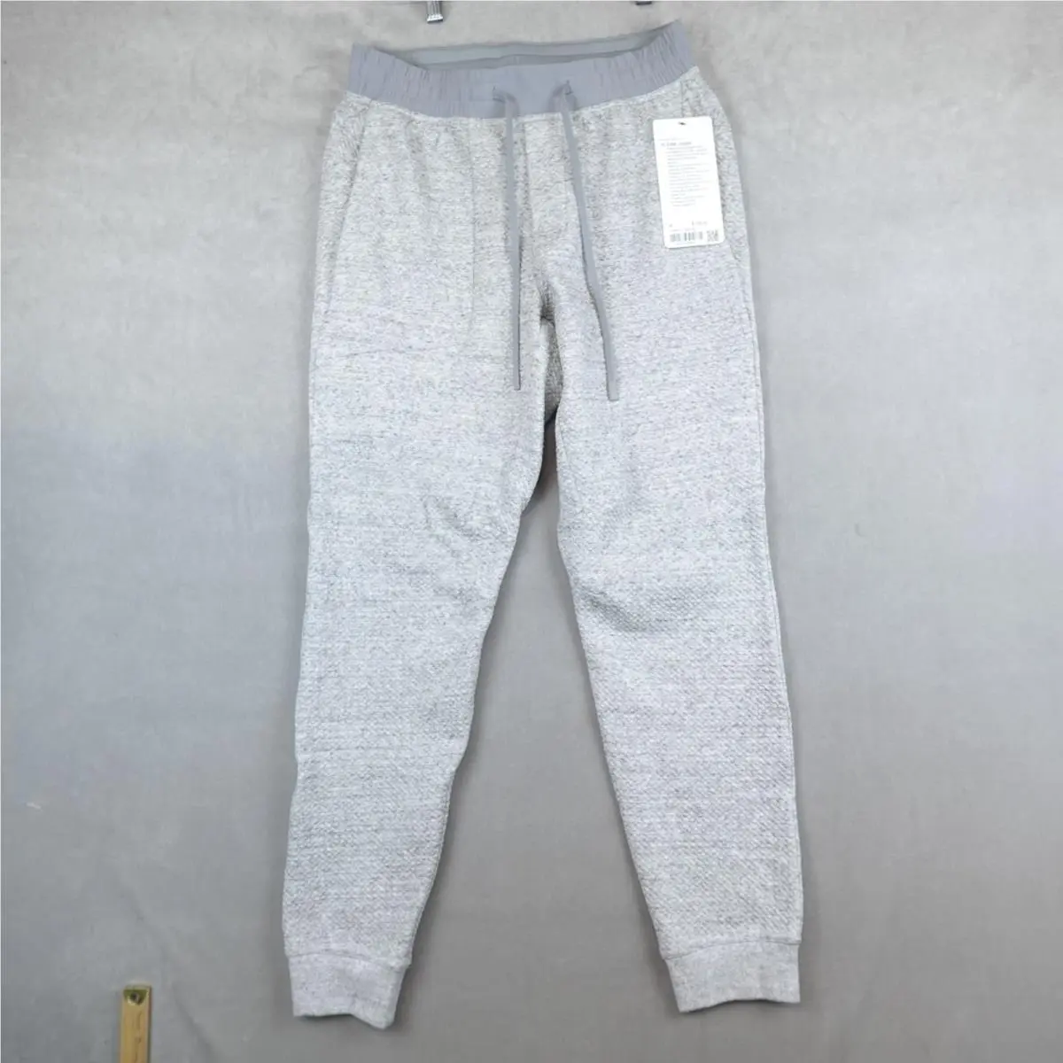 Lululemon At Ease Jogger Pants Mens M Gray Heathered Slim Tapered Zip Pocket