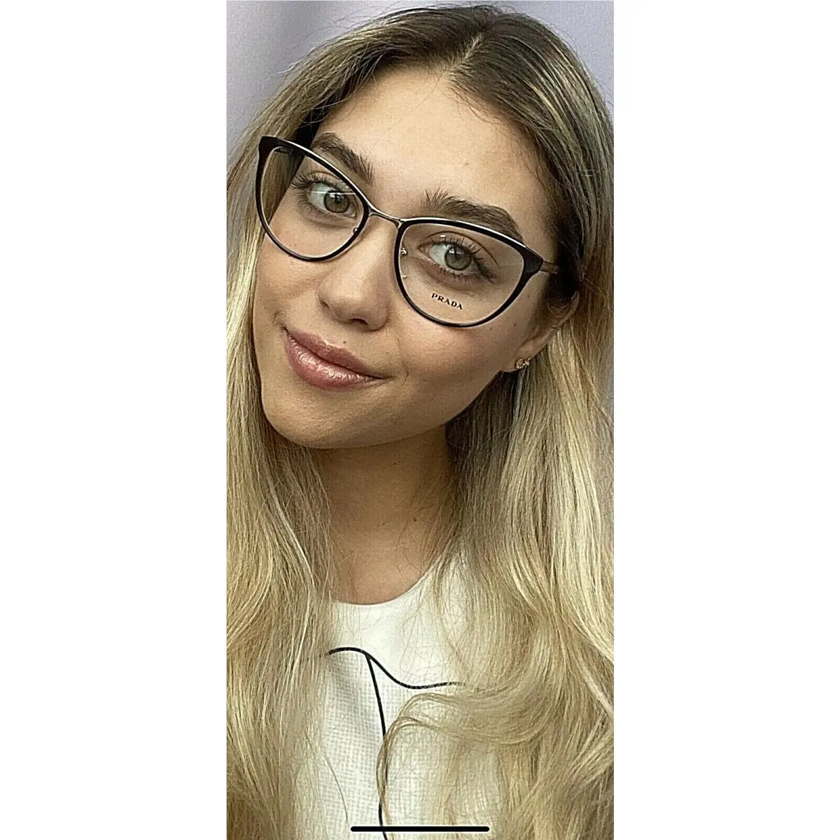 Prada Vpr 55T DHO-1O1 52mm Brown Cat Eye Women Eyeglasses Frame