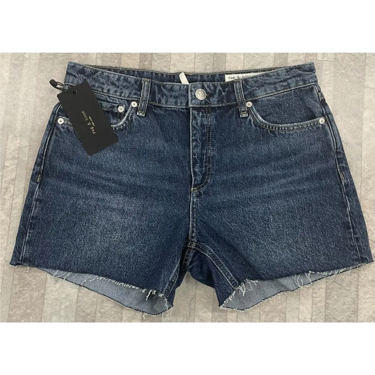 Rag Bone Dre Low-rise Raw Hem Denim Shorts In Cannon Size: 31
