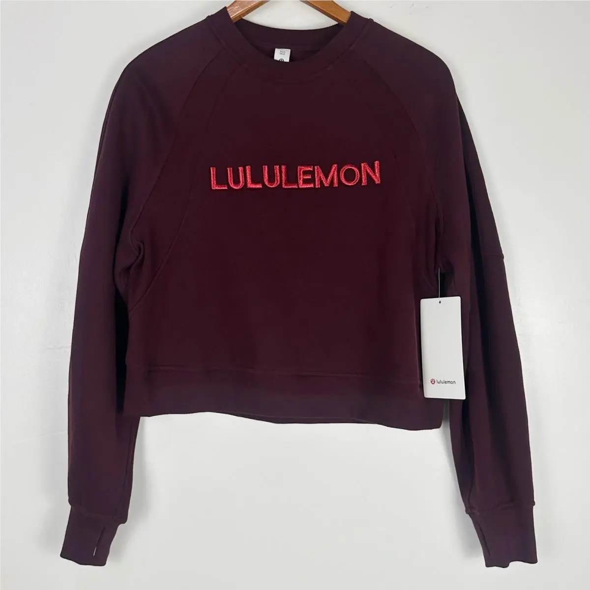 Lululemon Scuba Oversized Pullover Sweater Sz Xs/s Garnet Woodmark LW3HSXS