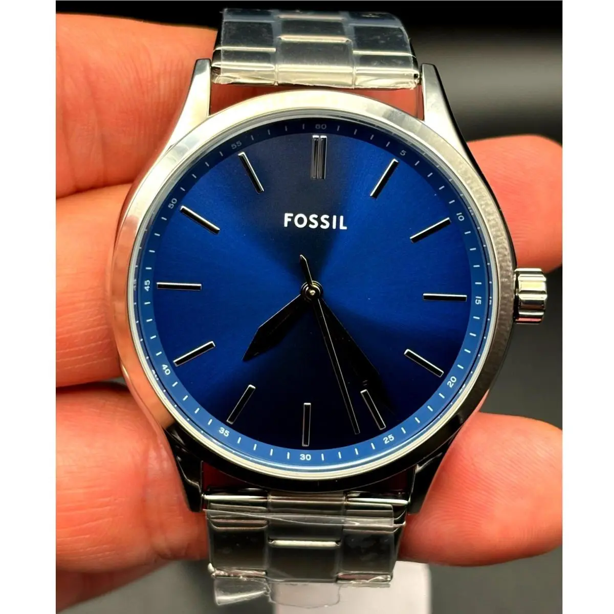 BQ2860 Fenmore Three-hand Blue Dial Stainless Steel Men’s Watch Nibwt by Fossil