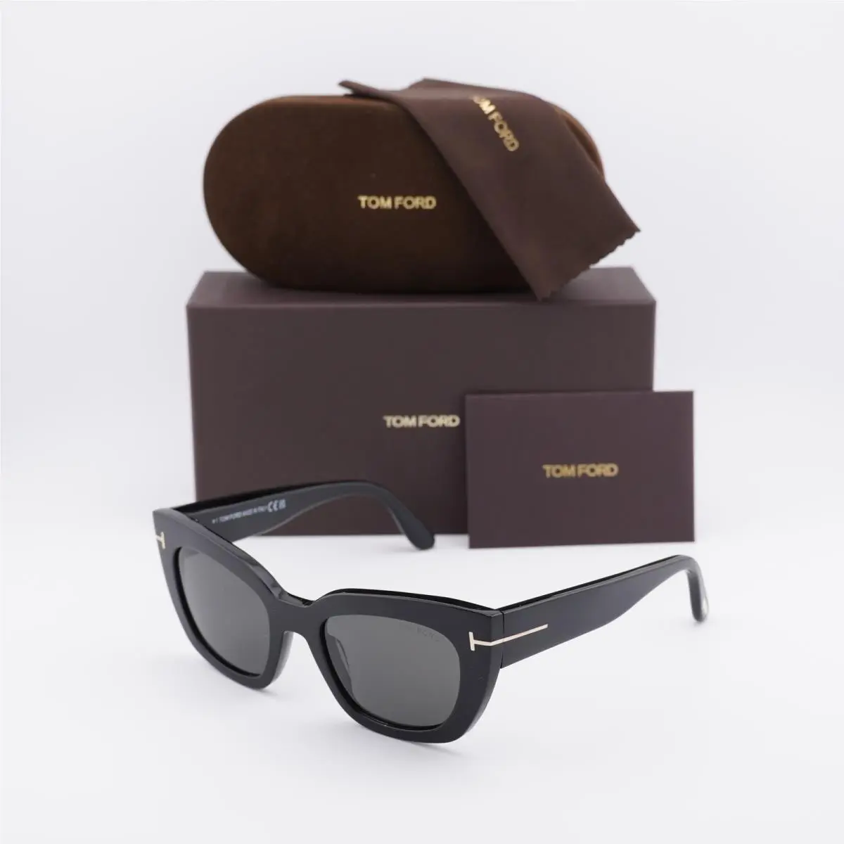 FT1190 01A Shiny Black/smoke 53-21-145 Sunglasses by Tom Ford
