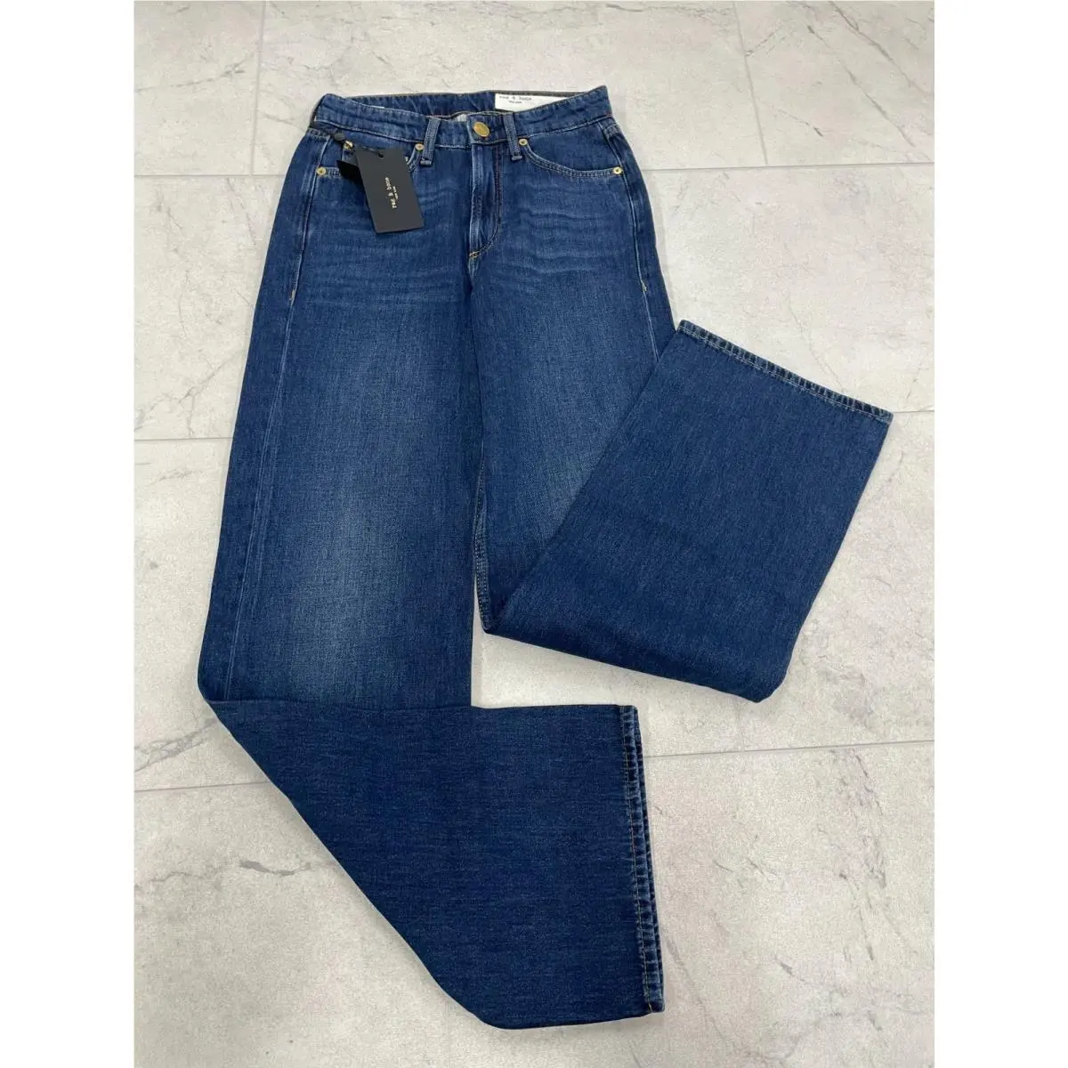 Rag Bone The Logan Mid Rise Wide Leg In Annalise Size: 27