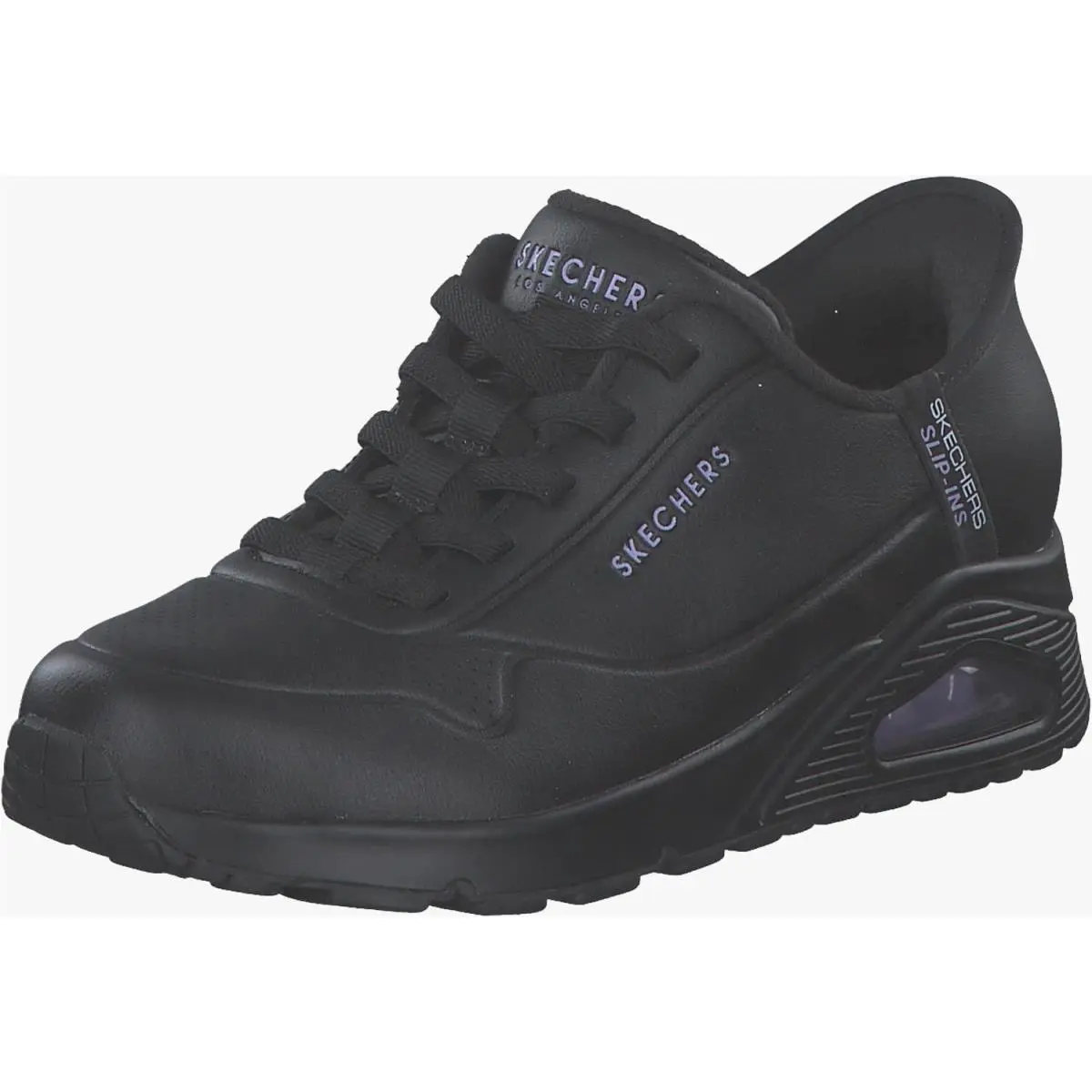 Skechers Uno Easy Air Womens Slip-ins Casual Walking Shoes Black Sneakers