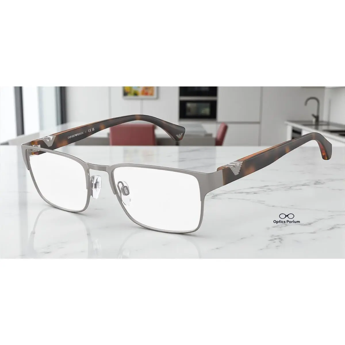 Emporio Armani EA1027 3003 Matte Gunmetal Demo Lens 55 mm Men`s Eyeglasses