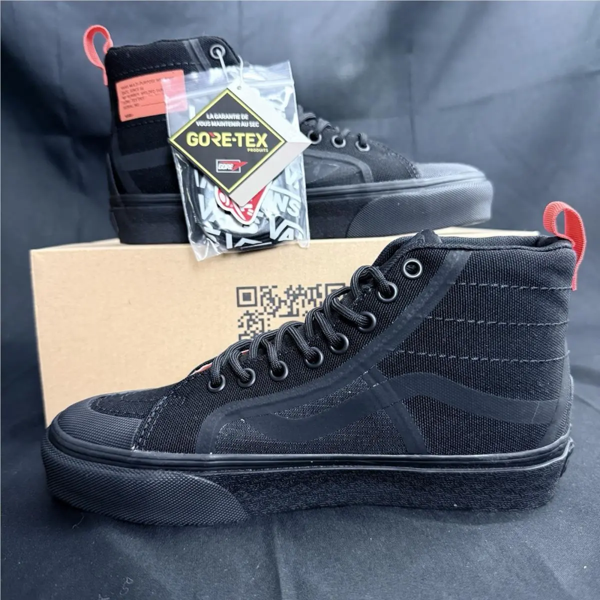 Vans Sk8-Hi Gtx VR3 Raeburn Gore-tex Triple Black High Top Sneaker Red M 6 W 7.5