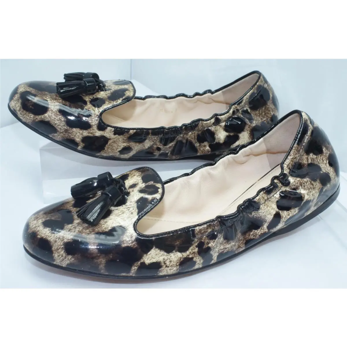Prada Women`s Shoes Flats Size 39.5 Calzature Patent Leather