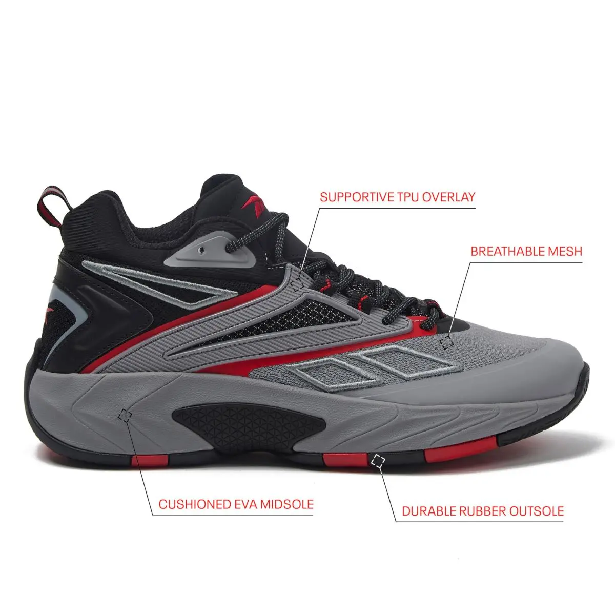 Reebok shoes - Zone Breaker - Zone Breaker - Alloy/Jet Black/Fiery Red 6
