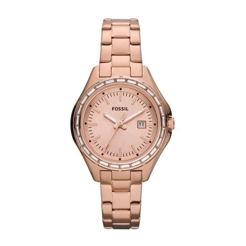 Fossil AM4398 Ladies Date Display Quartz Gold Dial