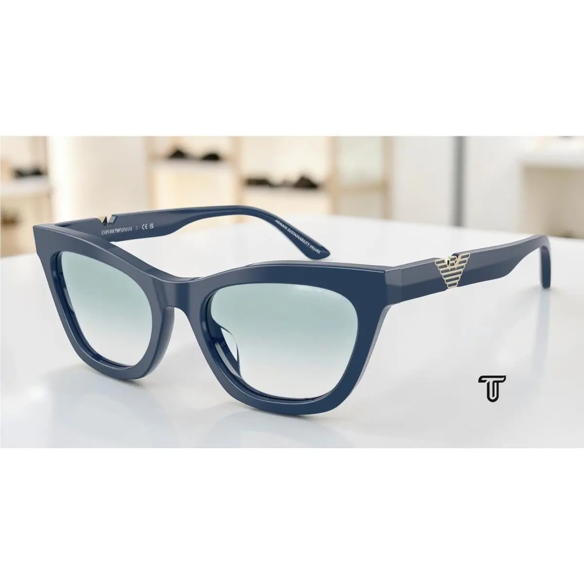 EA4259U 63253F Blue Clear Gradient Blue 55 mm Women`s Sunglasses by Emporio Armani