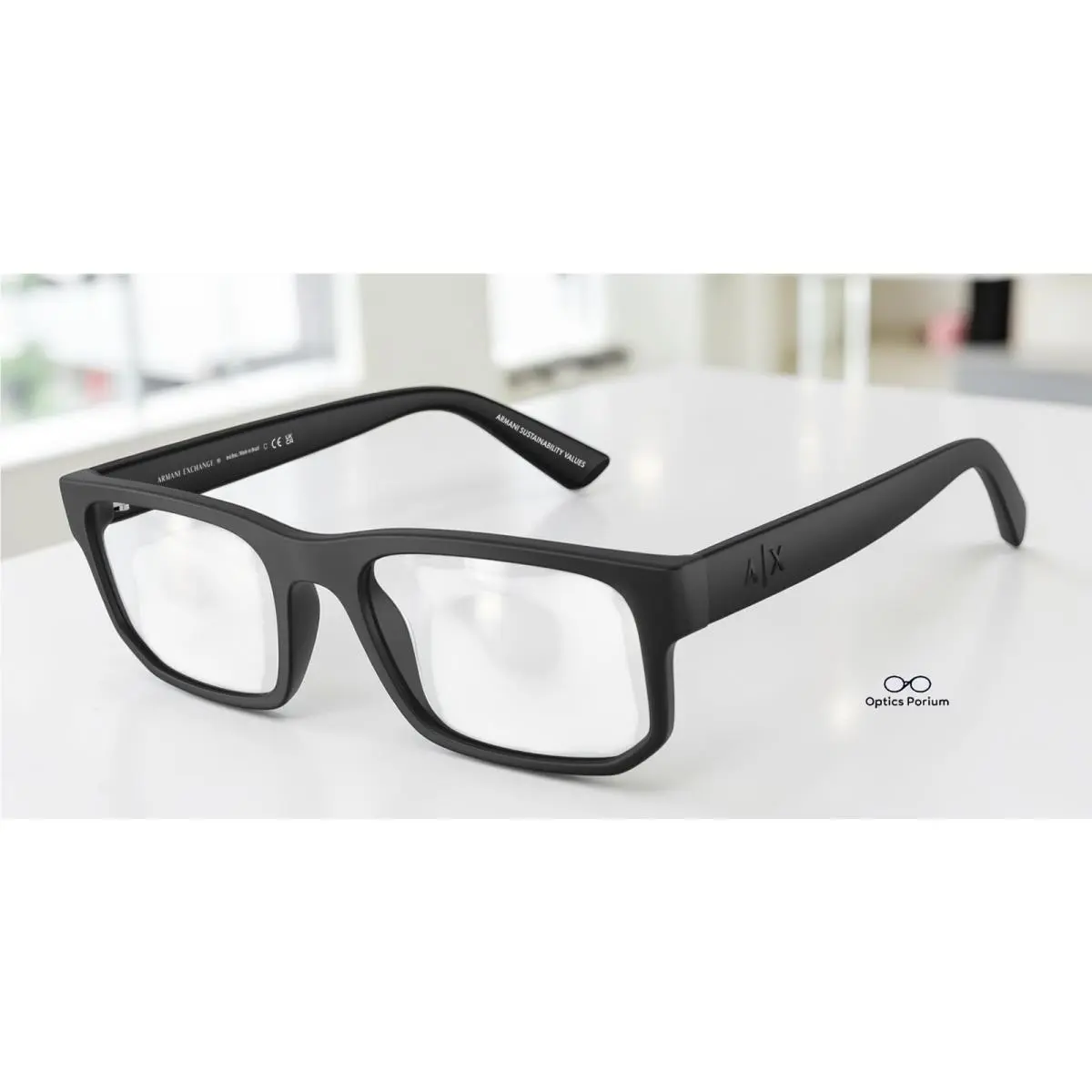 Armani Exchange AX3135F 8078 Matte Black Demo Lens 54 mm Men`s Eyeglasses