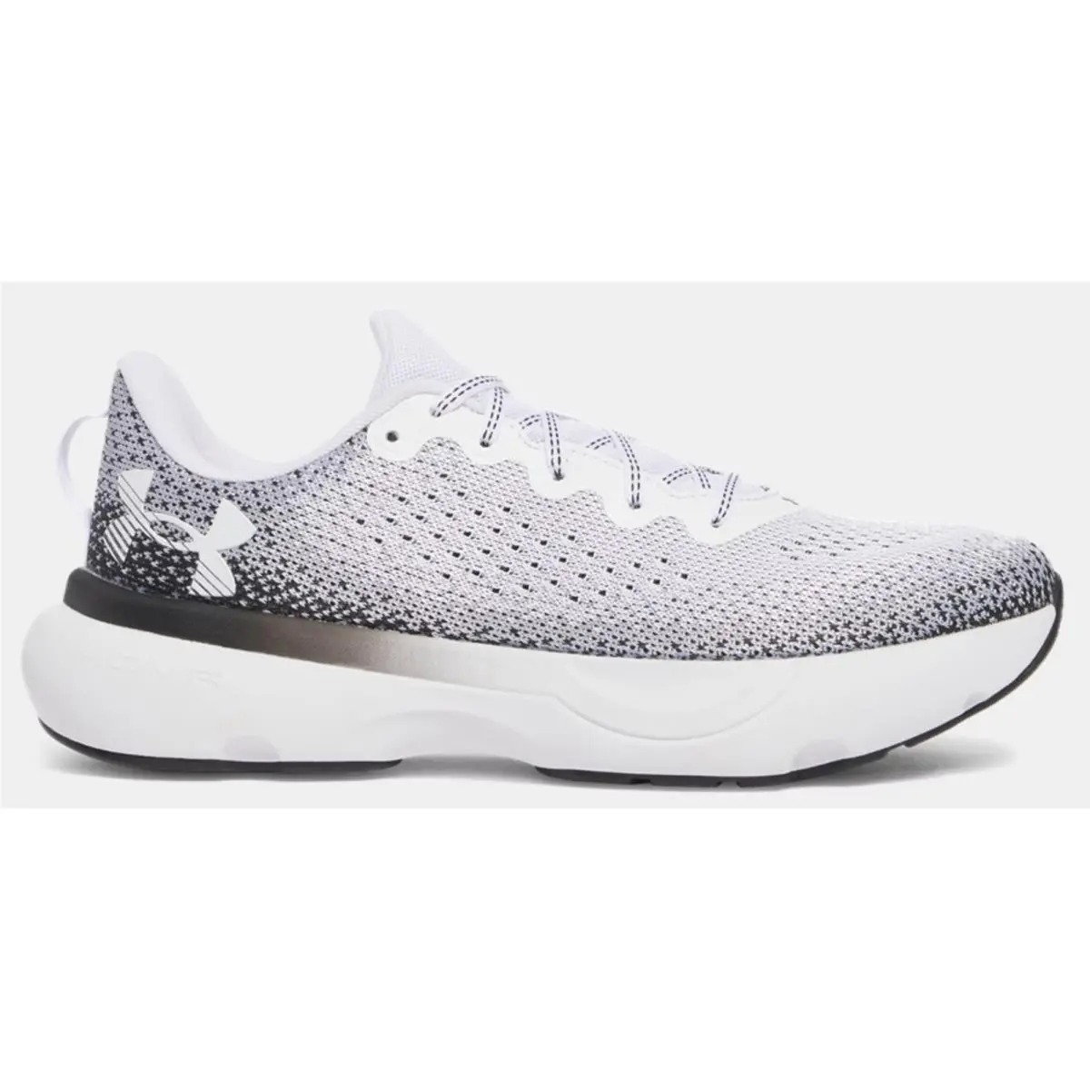 Under Armour Infinite Men`s Size 9 White Black UA Hovr Running Shoes 3027523