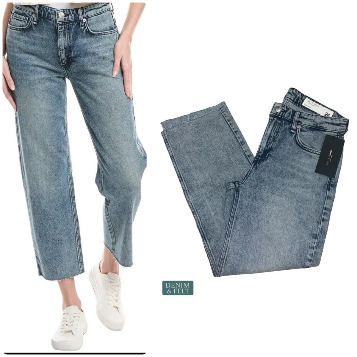 Rag Bone Dylan Dubois Baggy Cropped Jeans Light Wash Relaxed Denim Jean