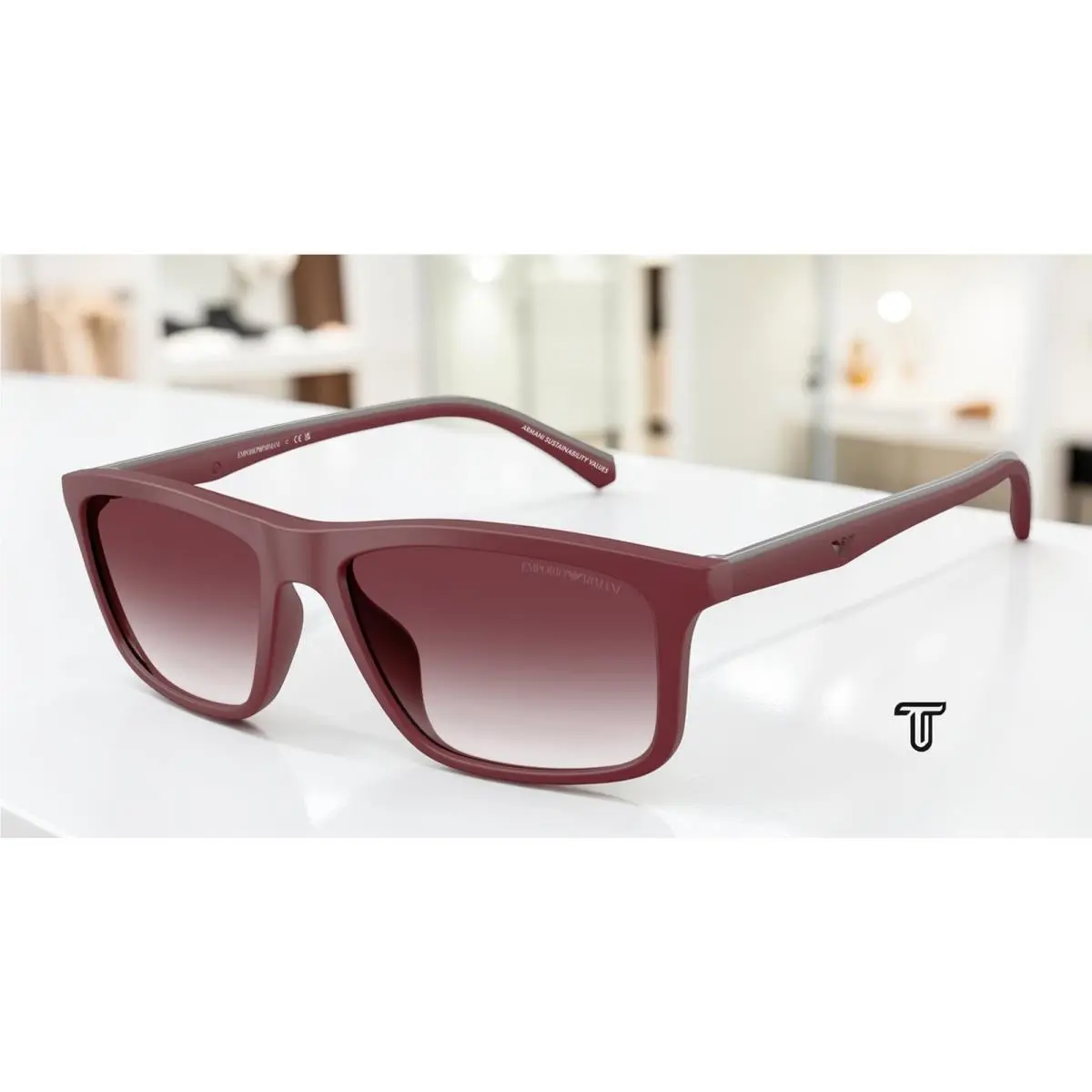 EA4257U 52618H Matte Bordeaux Grad Violet 57 mm Men`s Sunglasses by Emporio Armani