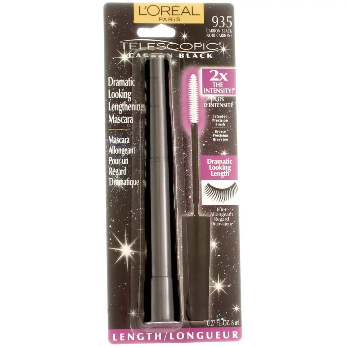 5 Pack L`oreal Paris Telescopic Mascara Carbon Black 935 0.27 fl oz
