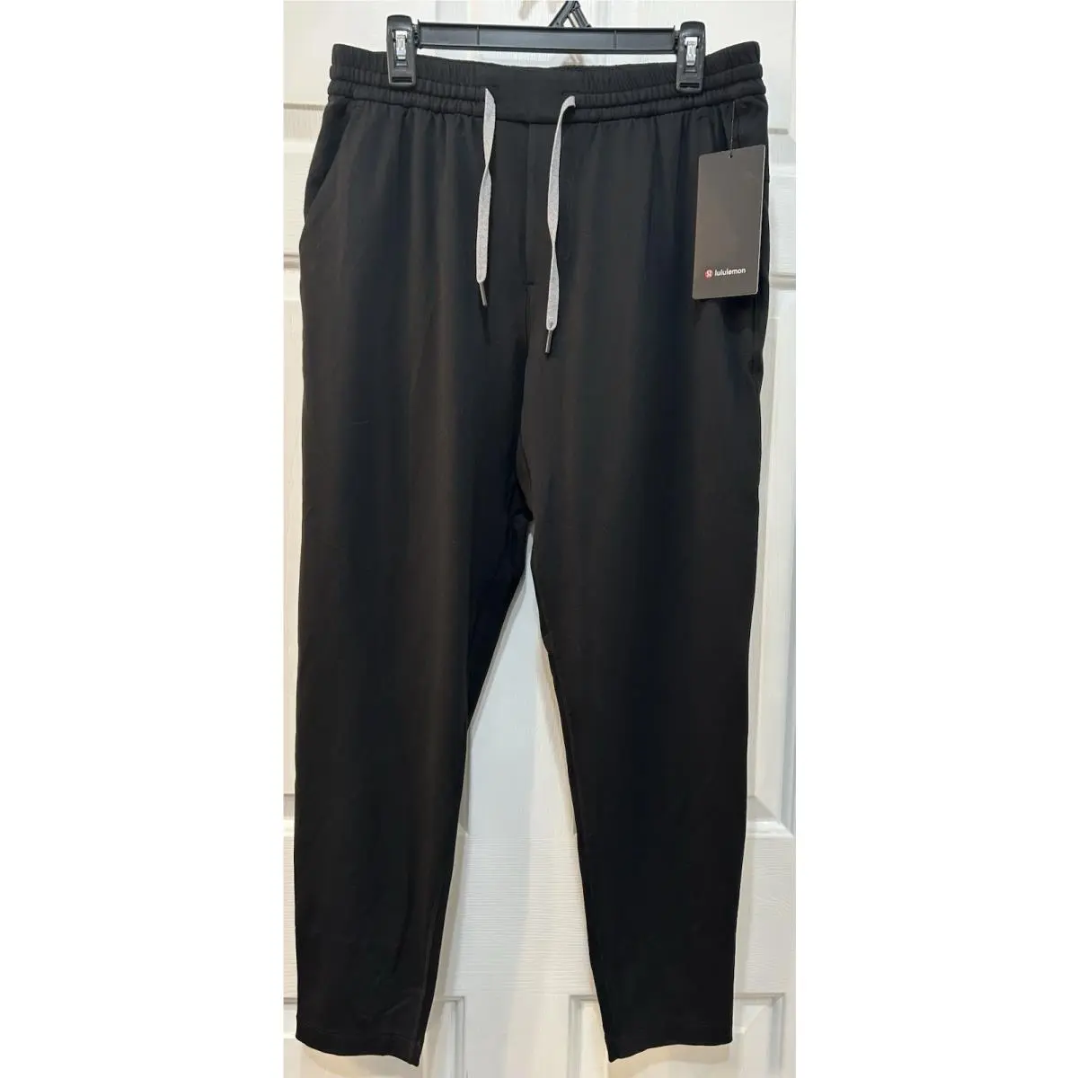 Lululemon Soft Jersey Tapered Pant Men`s Sz L Black Stretch Workout Jogging