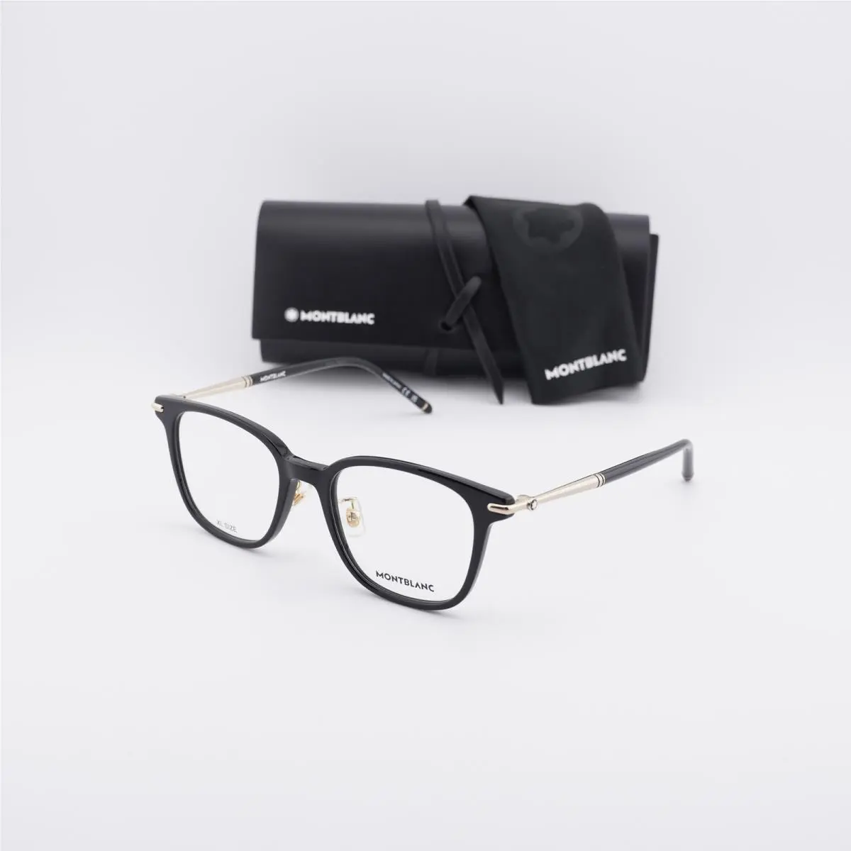 MB0247OK 001 Black/gold 52mm Eyeglasses by Montblanc