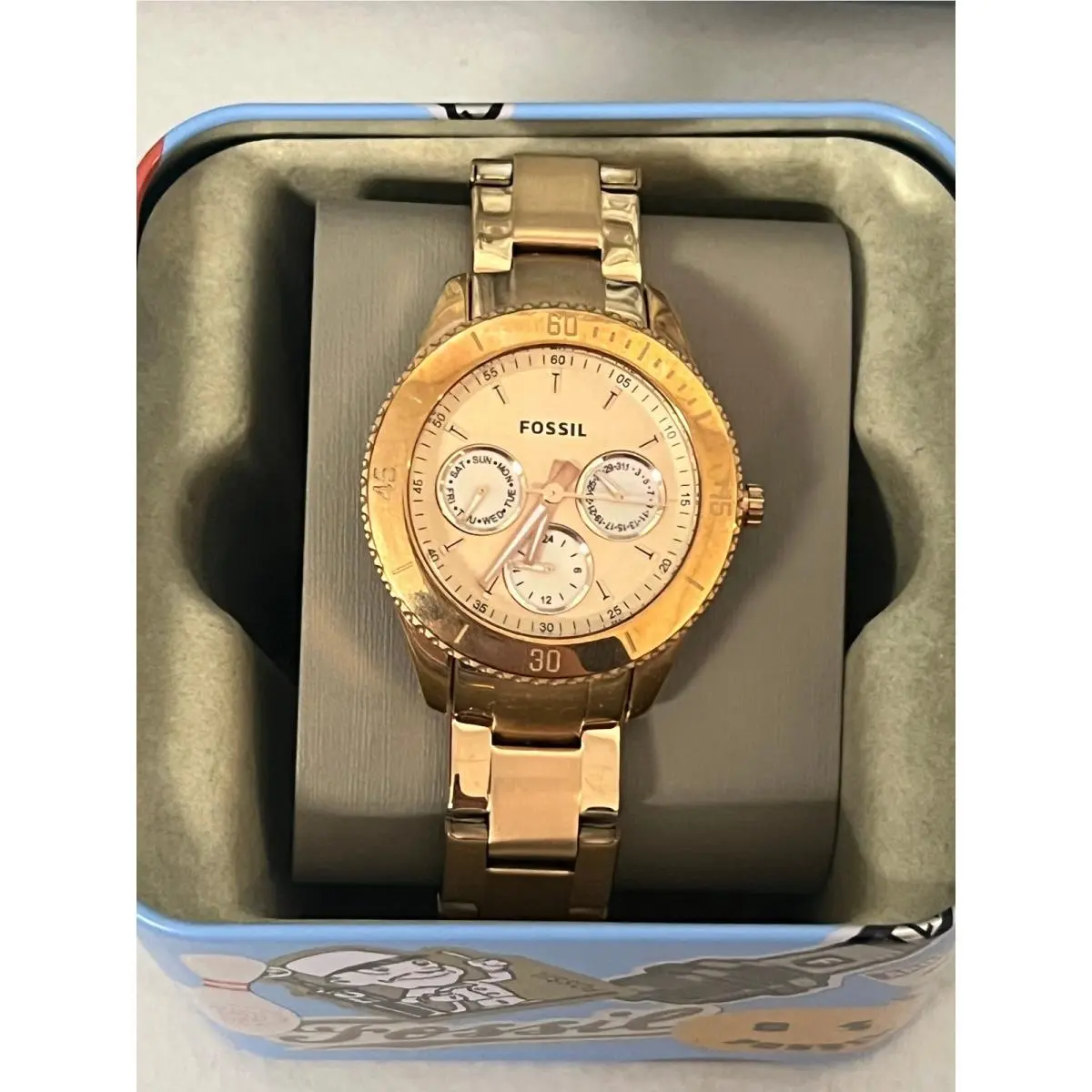 Fossil Stella ES2859 Rose Gold 37.5mm Multi Stainless Steel Ladies Watch