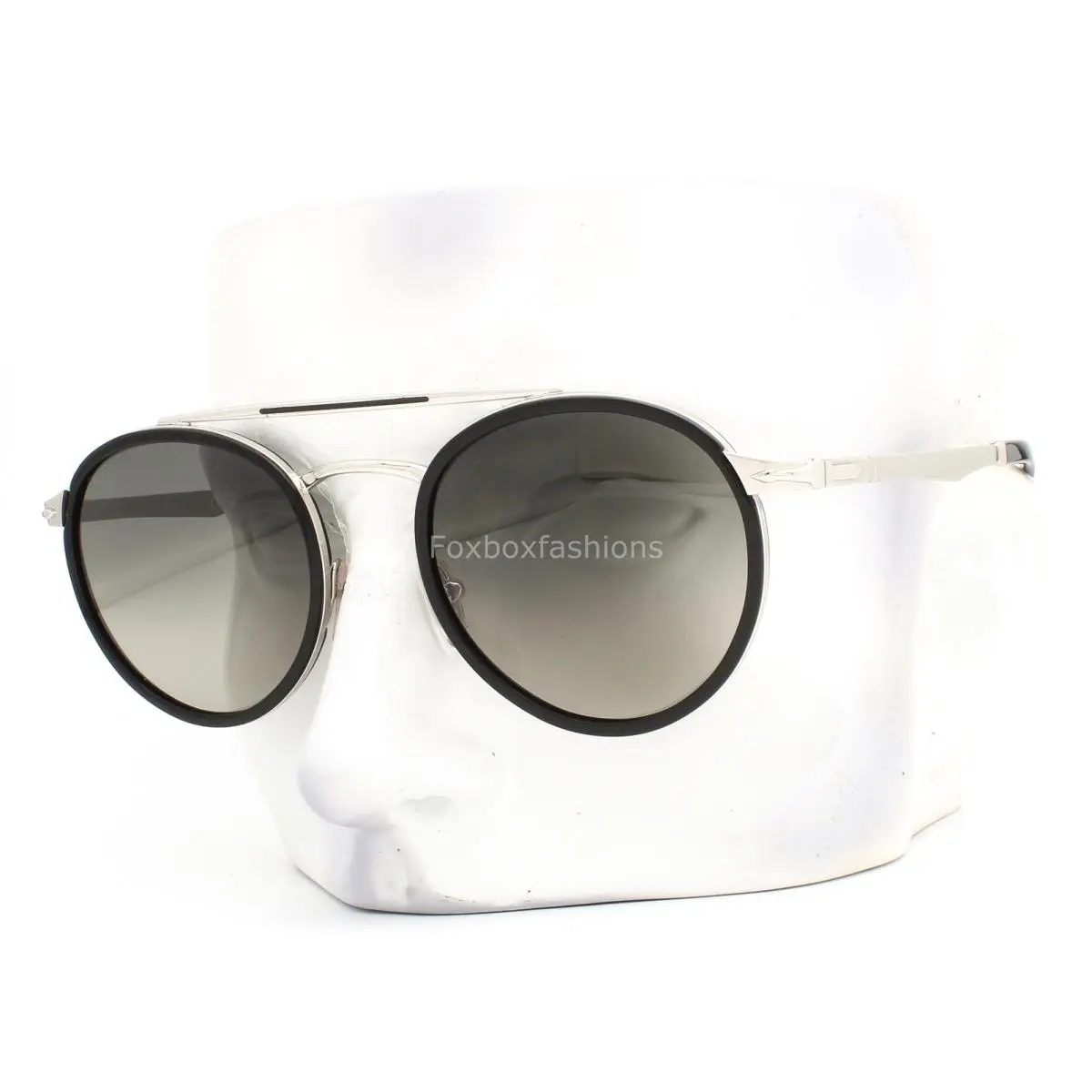 Sunglasses PO2467S 518/71 Shiny Silver Black Metal Gray Gradient W/case by Persol