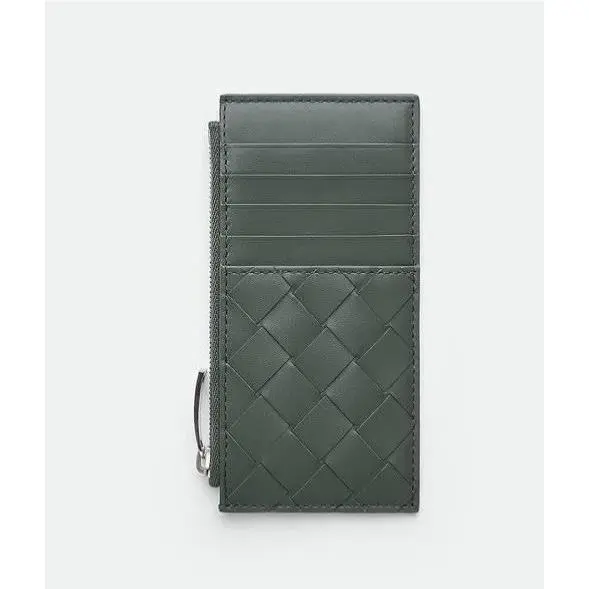 Bottega Veneta Men`s Intrecciato Leather Card Case Slate 691379 Italy