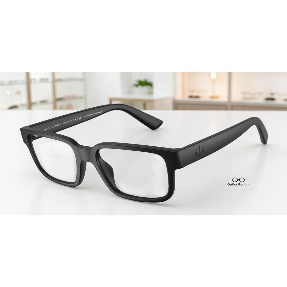 Armani Exchange AX3130U 8078 Matte Black Demo Lens 53 mm Men`s Eyeglasses