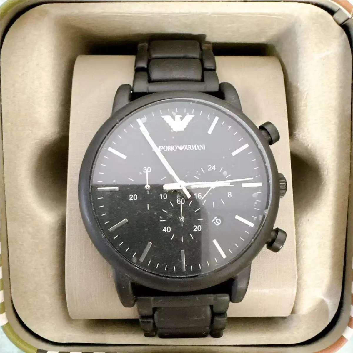AR1895 Classic Black Dial Brushed Black Men`s Watch by Emporio Armani