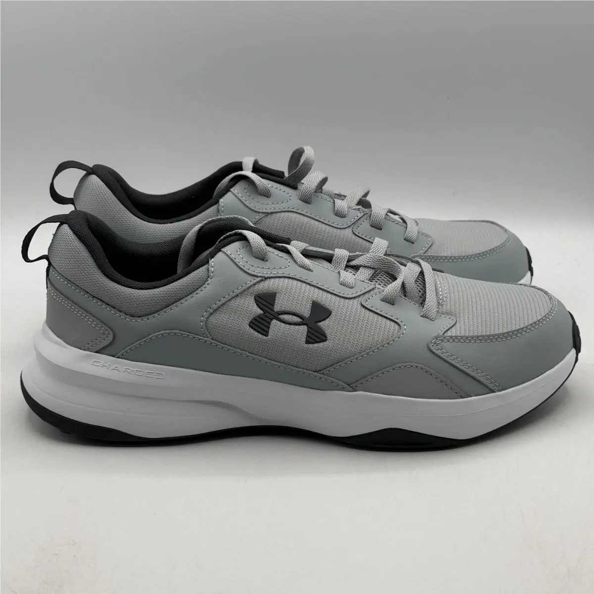 Under Armour Charged Edge Mens 11.5 Gray Training Shoes Sneakers 3026727-011